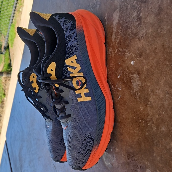 Hoka Challenger ATR 7 Gray, Black,  and Orange Running Shoes Size 14 D - Picture 1 of 14